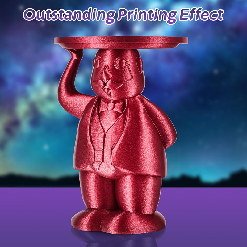 ERYONE Galaxy PLA 3D Printer Filament, Sparkle Glitter PLA, 1.75mm +/-0.03mm, 1kg(2.2LBS)/Spool, Christmas Filament, Galaxy Red - Image 5